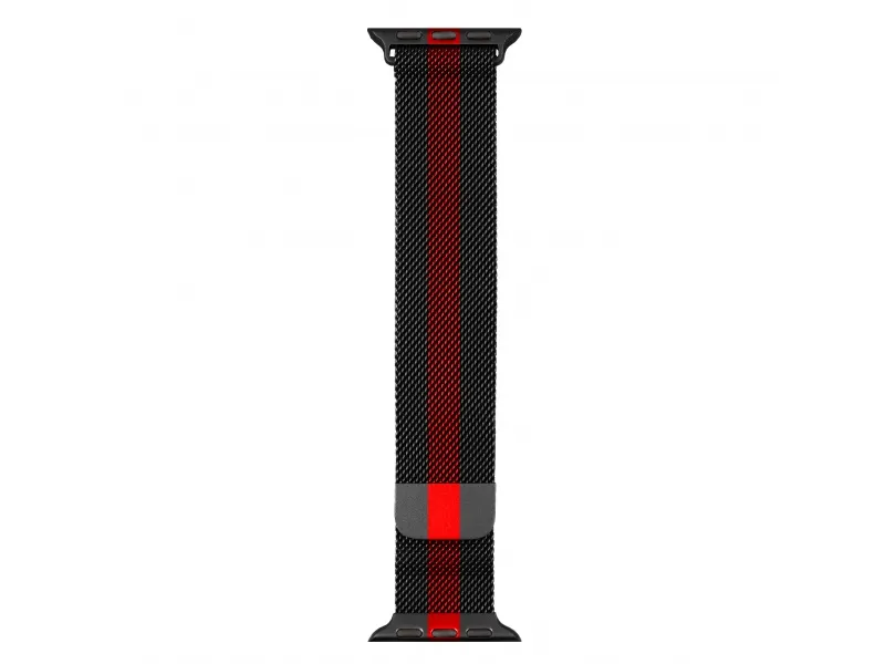 COTECi oceľový magnetický remienok pre Apple Watch 42/44/45/49mm čierna/červená