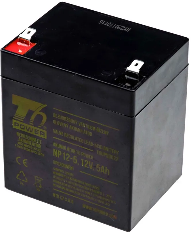 Nabíjacie batérie Akumulátor T6 Power NP12-5, 12V, 5Ah