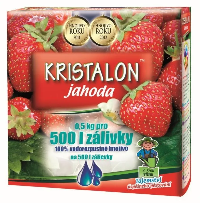 Hnojivo KRISTALON Jahoda 0,5 kg, určené pre jahody, viaczložkové zloženie, kryštály, hmotn