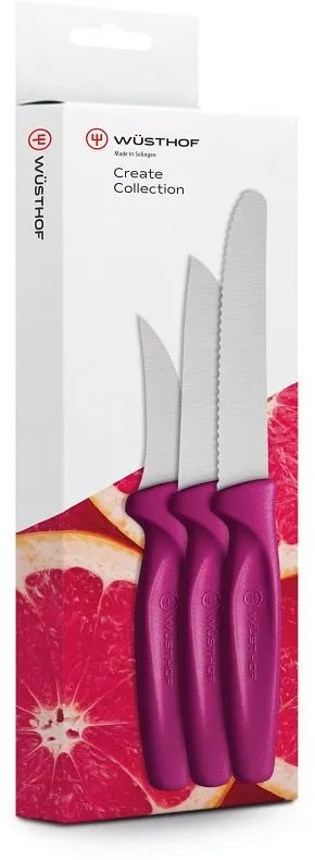 Sada nožov Wüsthof Nože na zeleninu, súprava 3ks, ružová