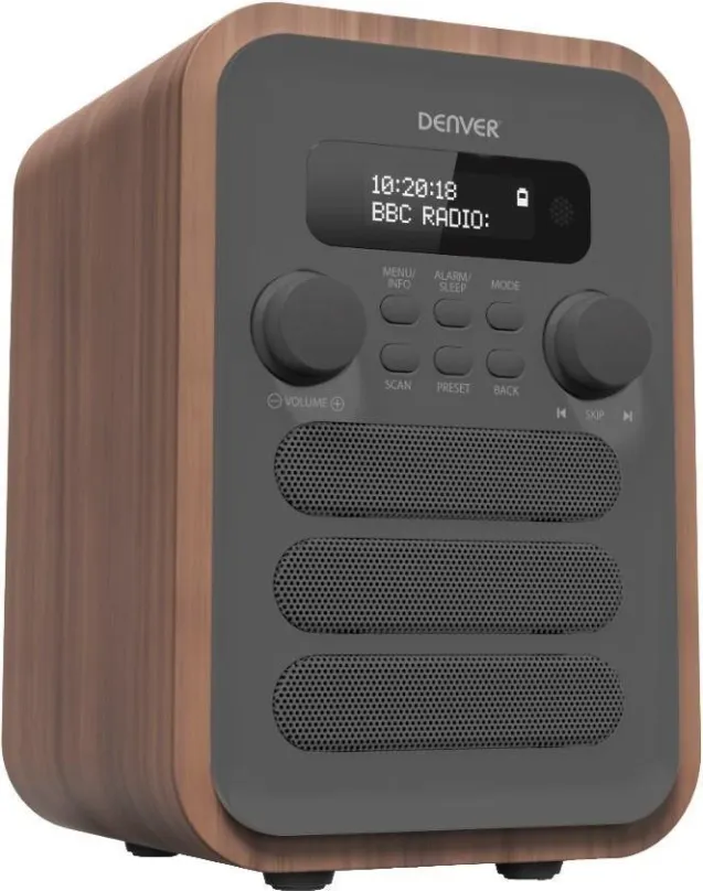 Rádio Denver DAB-48 GREY, klasické, prenosné, DAB+, FM a RDS tuner s 40 predvoľbami, výkon