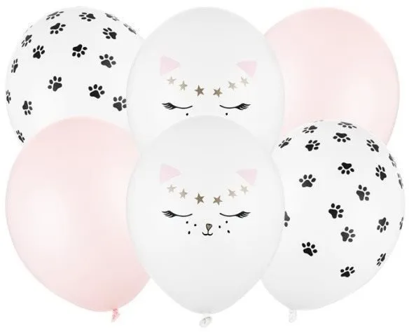 Balóniky Sada latexových balónikov - motív mačičky - 30 cm - 6 ks