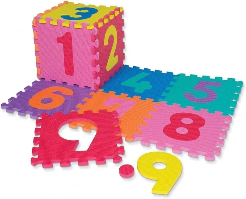 Penové puzzle Detská hracia podložka s číslami Sedco 30x30x1, 2 cm - 12ks