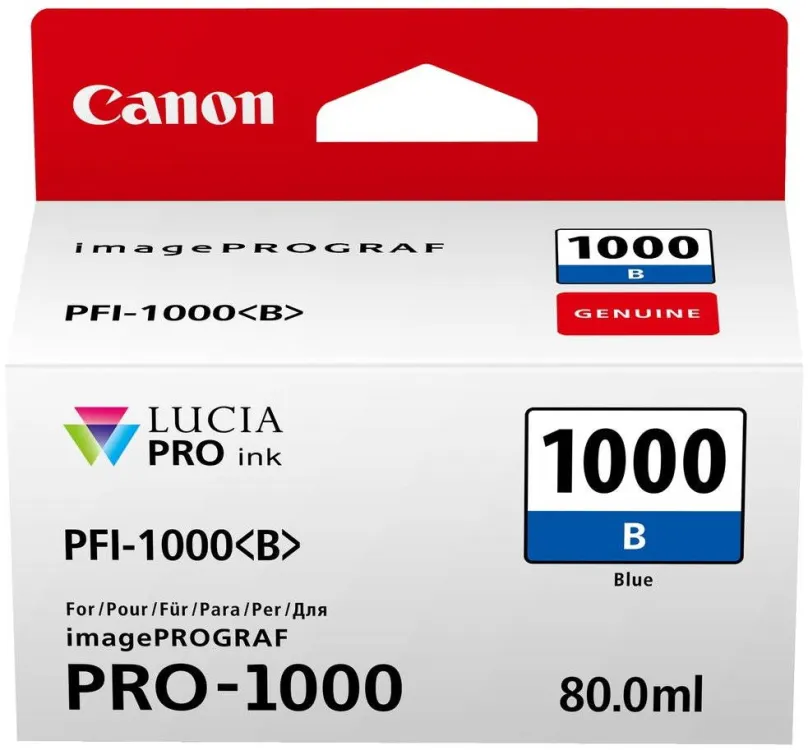 Cartridge Canon PFI-1000B modrá, pre tlačiareň Canon imagePROGRAF PRO-1000, až 4875 strán