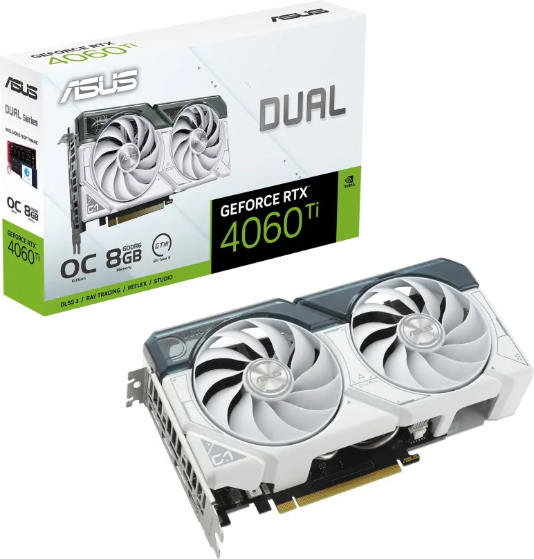 Grafická karta ASUS DUAL GeForce RTX 4060 Ti O8G White