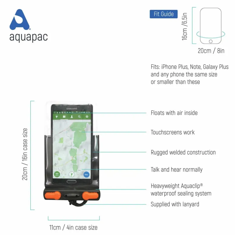 Vodotesné puzdro Aquasac Phone Case (Black)