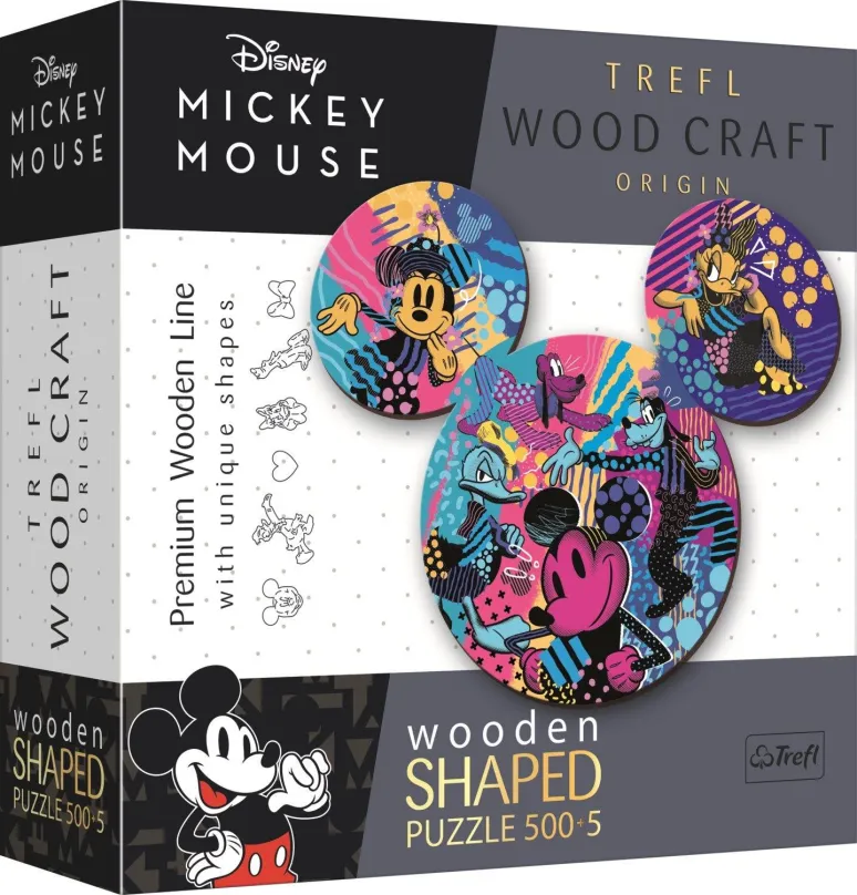 Drevené puzzle Trefl Wood Craft Origin puzzle Mickey Mouse 505 dielikov