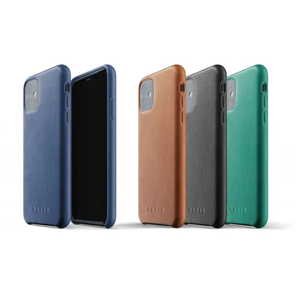 MUJJO Full Leather Case pre iPhone 11 - zelený