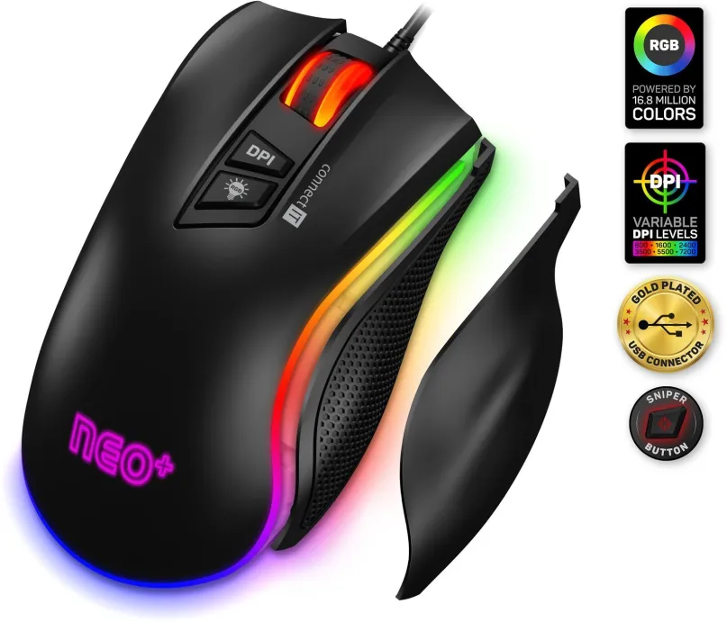 Herná myš CONNECT IT NEO + Pre gaming mouse, black