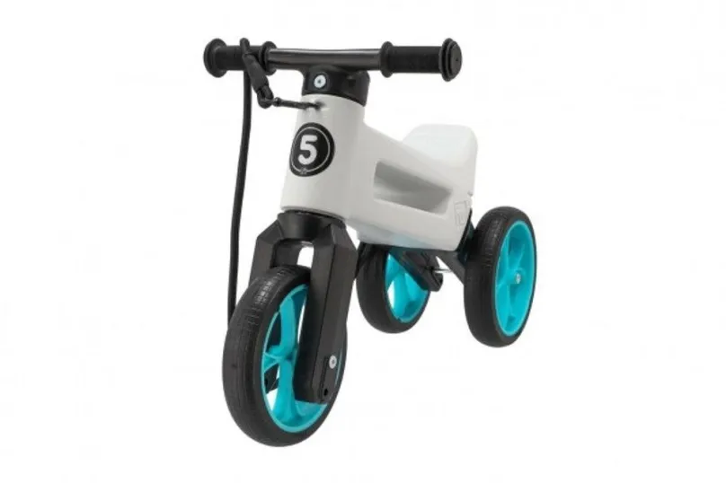 Odrážadlo Odrážadlo Funny wheels Rider SuperSport biele/tyrkys 2v1+popruh,výš.sedla28/30cm nos.25kg 18m+v sáčku