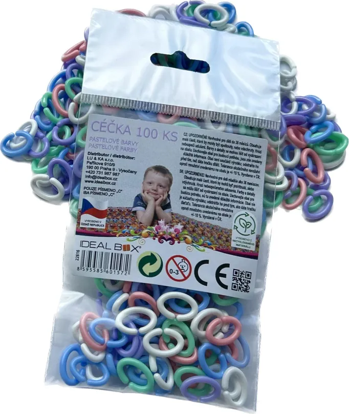 Kreatívna hračka Ideal Box Céčka 100 ks – pastelové farby