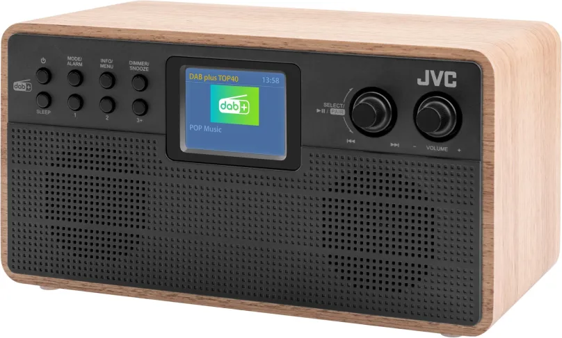 Rádio JVC RA-E731B-DAB, klasické, prenosné, DAB+ a FM tuner so 60 predvoľbami, výkon 6 W,