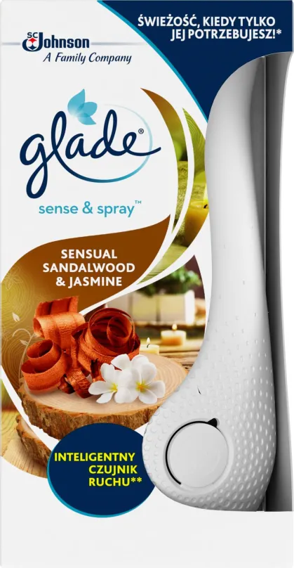 Osviežovač vzduchu GLADE Sense&Spray Sensual Sandalwood & Jasmine komplet 18 ml
