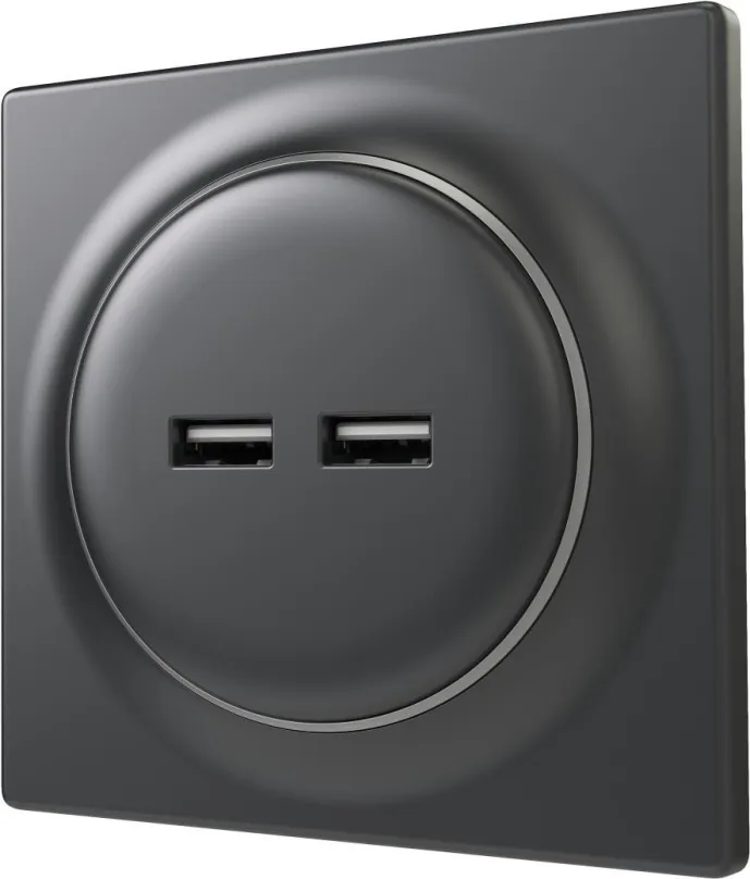 Zásuvka FIBARO Walli USB zásuvka matný antracit