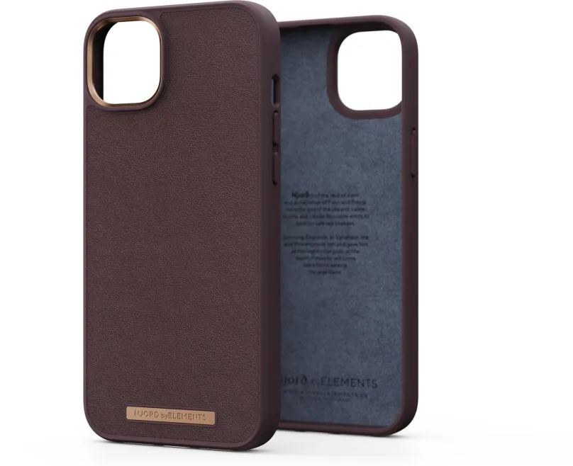 Kryt na mobil Njord iPhone 14 Plus Genuine Leather Case Cognac