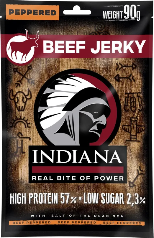 Sušené mäso Indiana hovädzie Peppered 90g