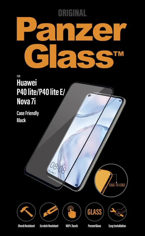 Ochranné sklo PanzerGlass Edge-to-Edge pre Huawei P40 lite / P40 lite E / Nova 7i čierne