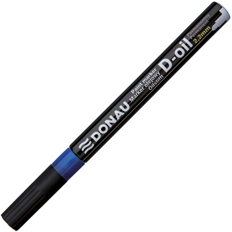 Popisovač DONAU D-OIL 2,2 mm, modrý, modrá farba, okrúhly hrot, šírka stopy 2,2 mm
