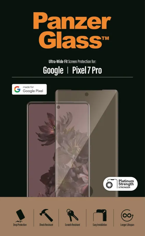 Ochranné sklo PanzerGlass Google Pixel 7 Pro, pre Google Pixel 7 Pro, zaoblenie 2.5D, tvrd