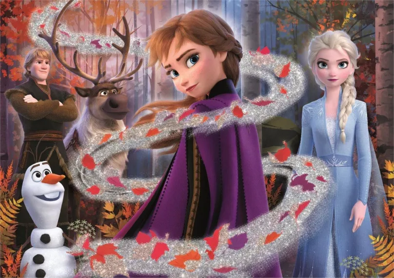 Puzzle Puzzle 104 Frozen 2, pre dievčatá i chlapcov, 104 dielikov v balení, tému filmy a s