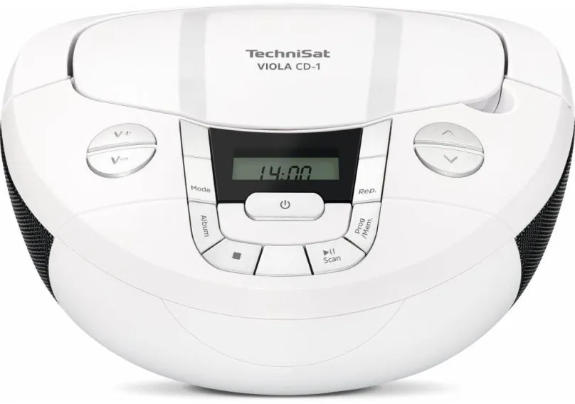 Rádio TechniSat VIOLA CD-1, white, klasické, prenosné, FM tuner, podpora MP3, výkon 2 W, v