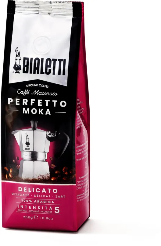 Káva Bialetti Perfetto Moka Delicato 250g, mletá, 100% arabica, pôvod Kolumbia, miesto