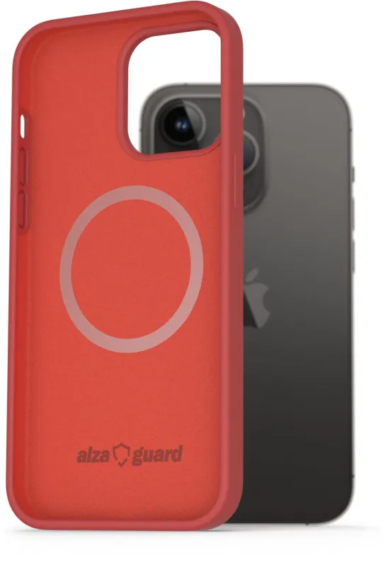 Kryt na mobil AlzaGuard Magnetic Silicone Case pre iPhone 14 Pre Max červené