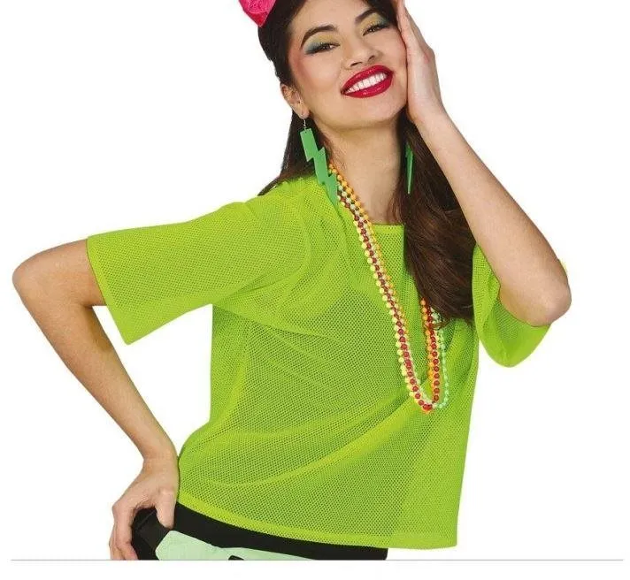 Kostým Guirca sieťované retro tričko disco zelené