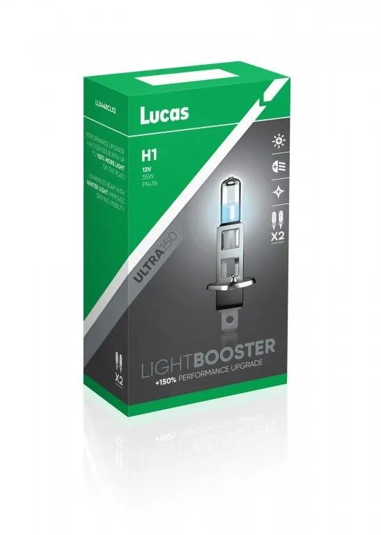 Autožiarovka Lucas LightBooster H1 12V 55W +150% súprava 2 ks