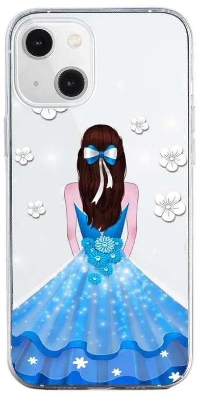 Kryt na mobil TopQ iPhone 13 silikón Blue Princess 64658