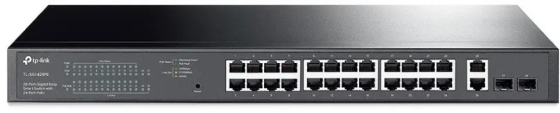Switch TP-Link TL-SG1428PE, 2x SFP, 24x 10/100/1000Base-T, 2x dual personality, l3 (smerov