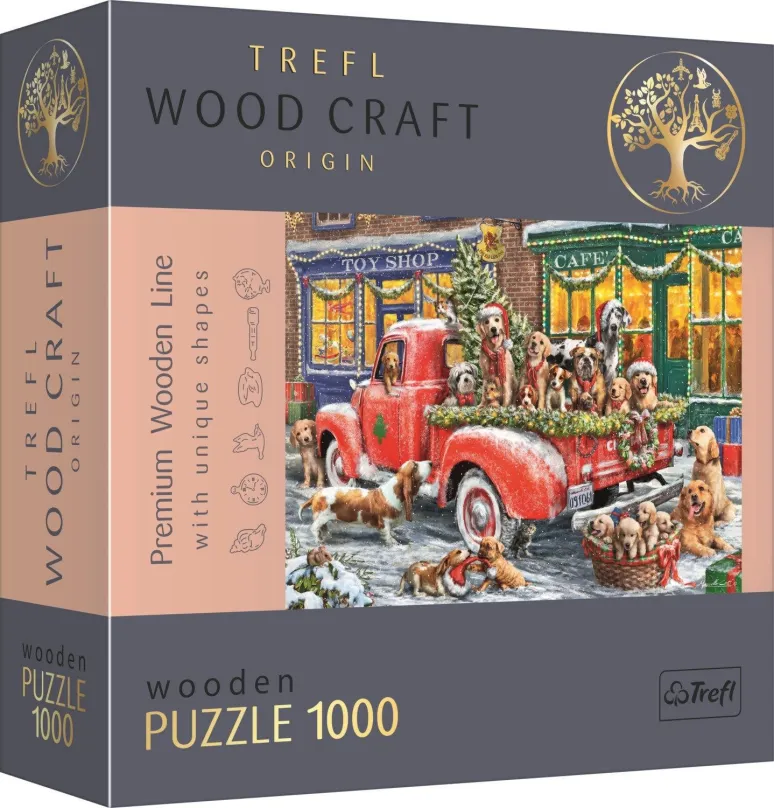 Drevené puzzle Trefl Wood Craft Origin puzzle Santovi malí pomocníci 1000 dielikov