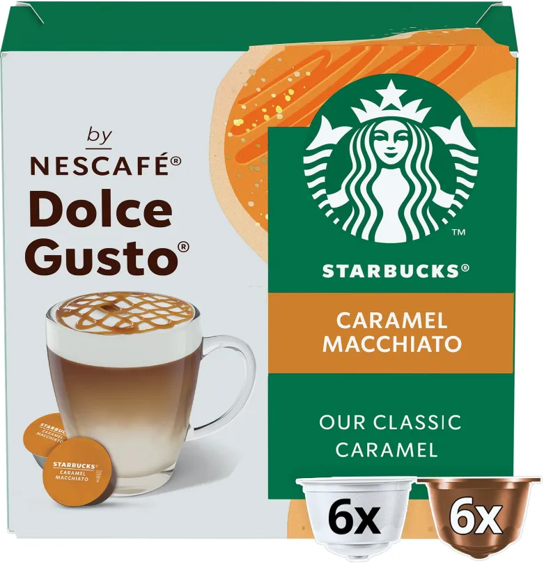 Kávové kapsule STARBUCKS® Caramel Macchiato by NESCAFE® DOLCE GUSTO® kávové kapsule 12 ks