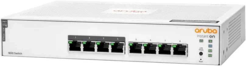 Switch HPE Aruba Instant On 1830 8G 65W Switch, do čajky, 1x RJ-45, 8x 10/100/1000Base-T,