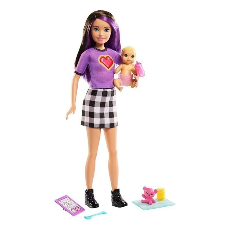 Barbie Opatrovateľka Violet + bábätko s doplnkami, Mattel GRP11