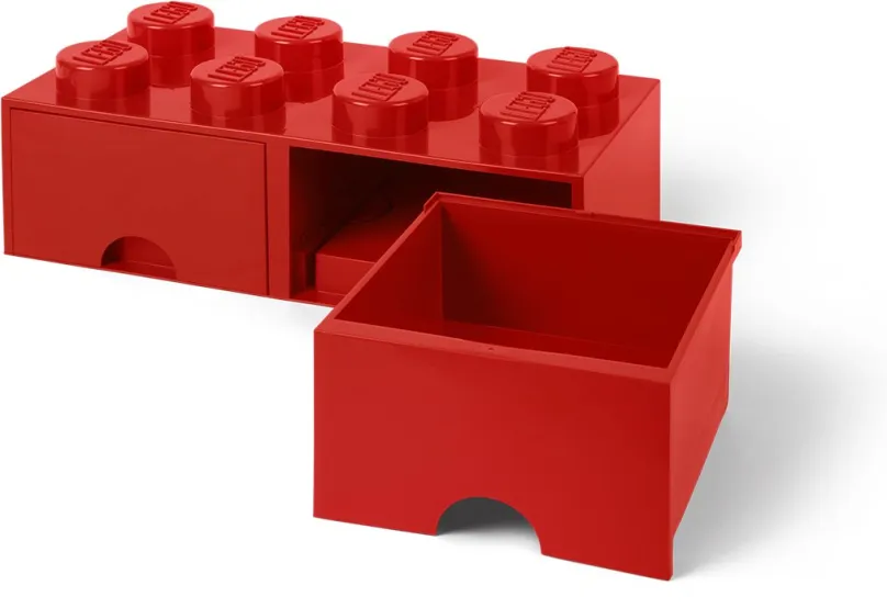 Úložný box LEGO Úložný box 8 s šuplíkmi - červená, objem 22 l, materiál plast, rozmery 50