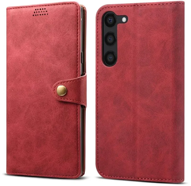 Púzdro na mobil Lenuo Leather flipové púzdro pre Samsung Galaxy S23, červená