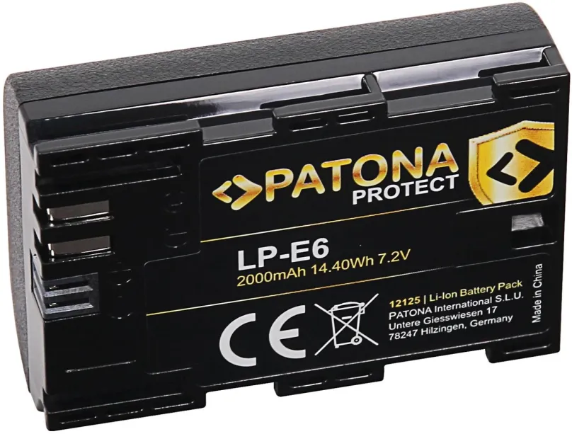 Batéria pre fotoaparát PATONA pre Canon LP-E6 2000mAh Li-Ion Protect