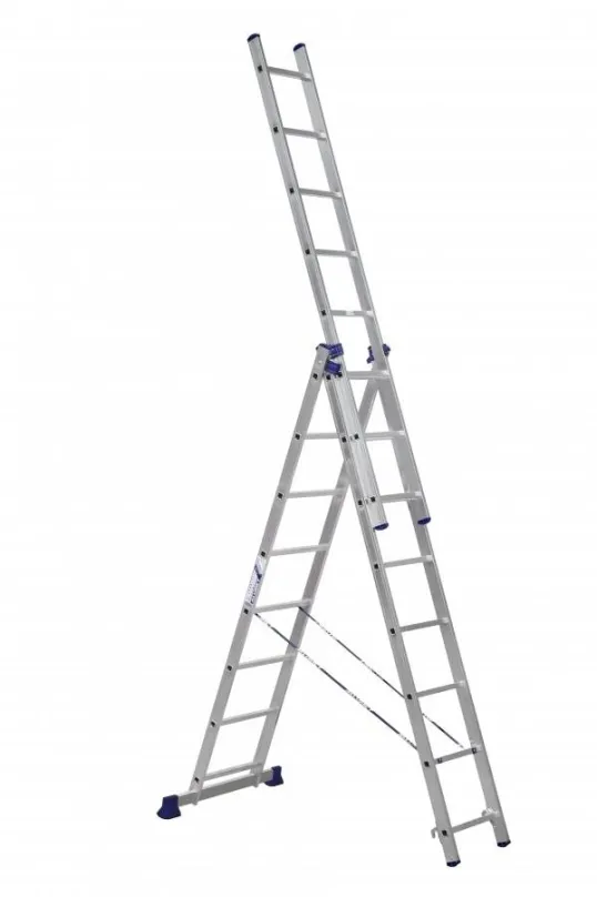 Rebrík Alumet, univerzálny 3-dielny rebrík, 3x8 priečok, 44 x 225 cm, max. 150 kg