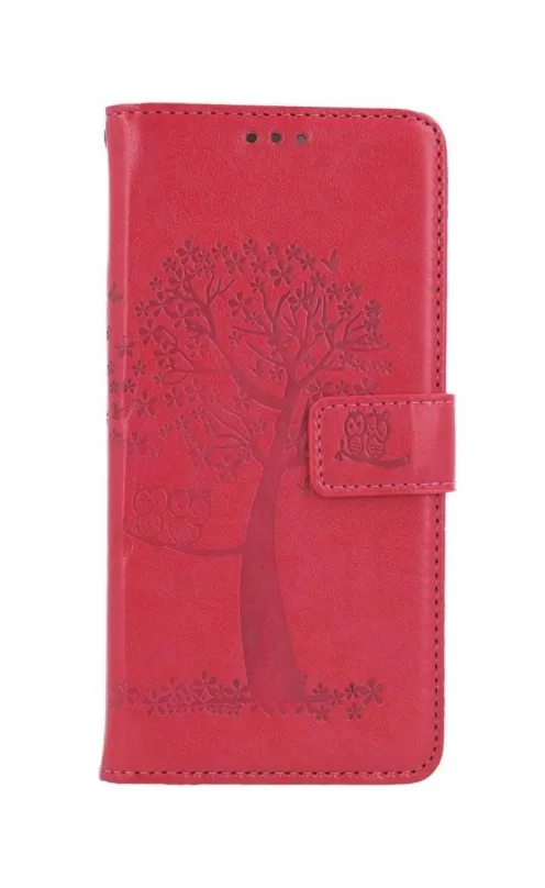 Puzdro na mobil TopQ Puzdro Samsung A53 5G knižkové Tmavo ružový strom malej sovy 73824