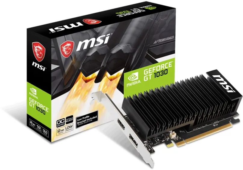 Grafická karta MSI GeForce GT 1030 2GHD4 LP OC, 2 GB DDR4 (2100 MHz), NVIDIA GeForce (, 1