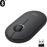 Myš Logitech Pebble M350 Wireless Mouse, grafitová, bezdrôtová, optická, 1000DPI, 3 tlačiť