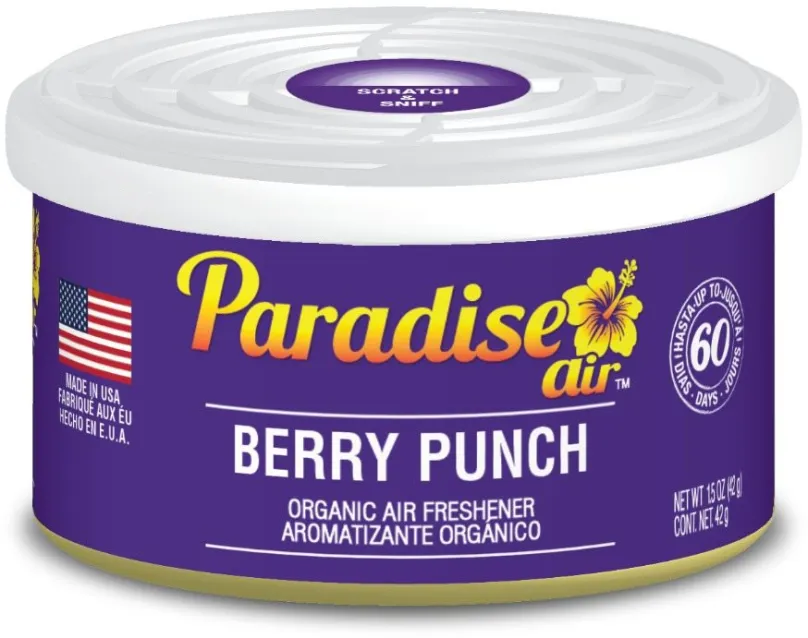 Vôňa do auta Paradise Air Organic Air Freshener, vôňa Berry Punch