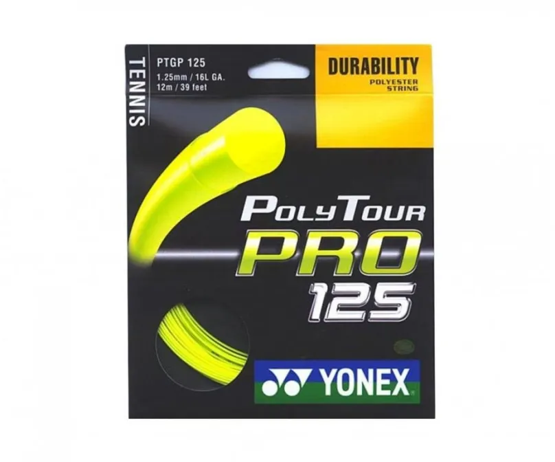 Tenisový výplet Yonex Poly Tour PRO 125, 1,25mm, 12m, žltý