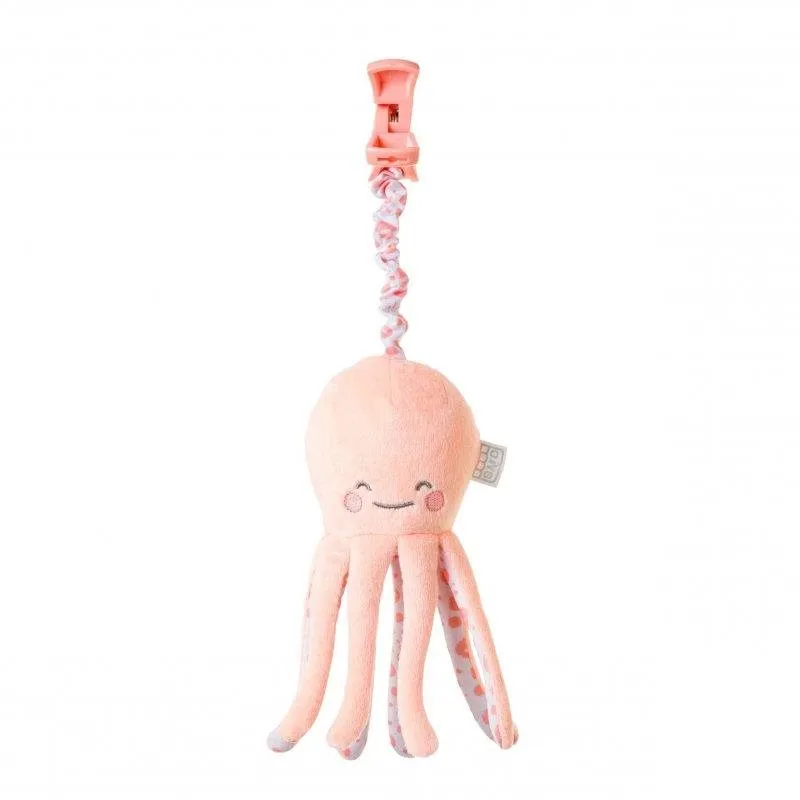 Hračka na kočík Saro Baby chobotnička s klipom Happy Sea Pink