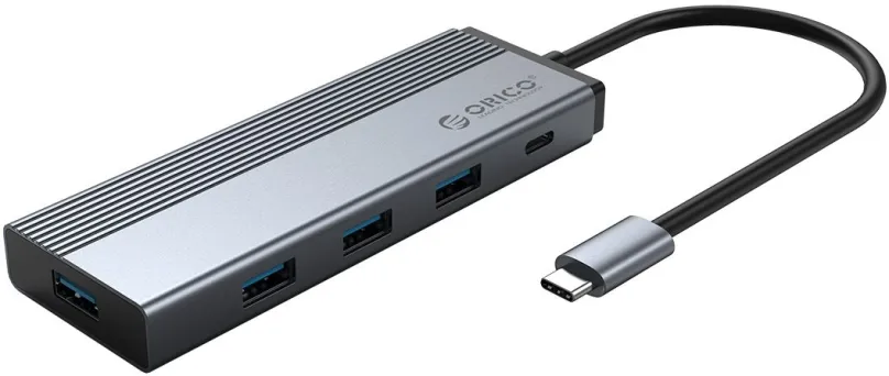 Replikátor portov ORICO 5-in-1 USB-C Hub, 4x USB 3.0, 1x USB-C, PD 100W, hliník