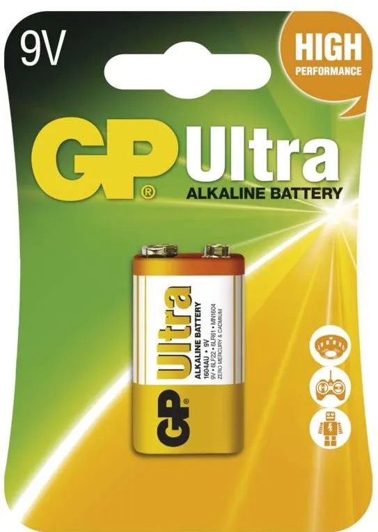 Jednorazová batérie GP Ultra Alkaline 9V 1ks v blistri