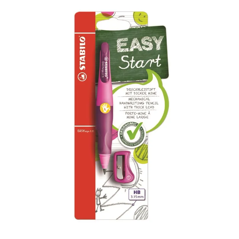 Grafitová ceruzka STABILO EASYergo 3.15 L ružová/fialová + Orezávatko