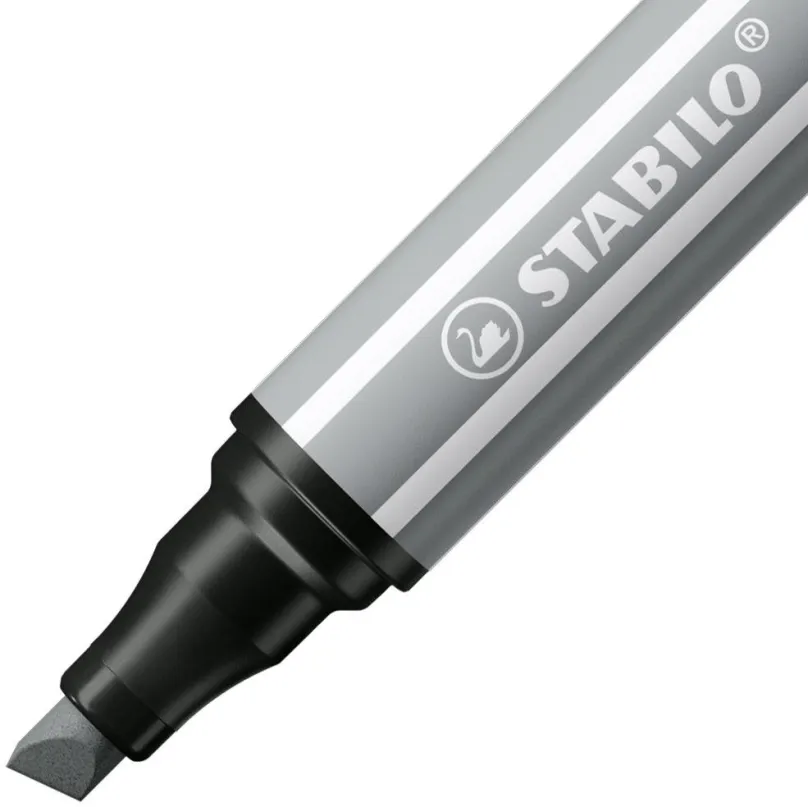 Fixy STABILO Pen 68 MAX - strieborno šedá