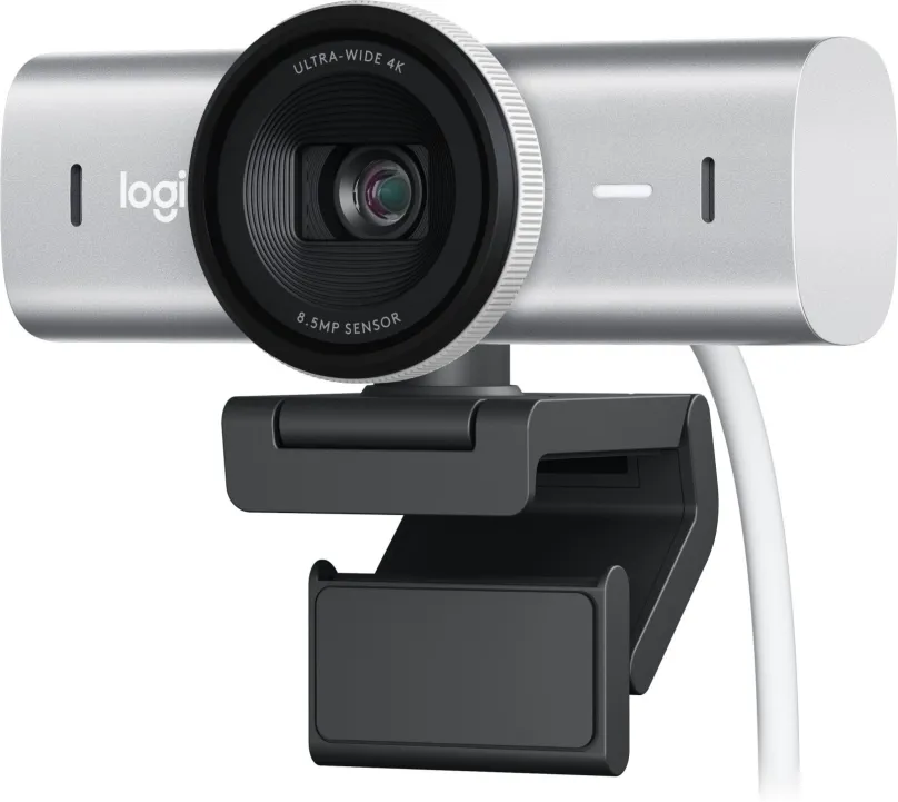 Webkamera Logitech MX Brio 4K Ultra HD Webcam, Pale Grey, s rozlíšením 4K (3840 x 2160 px)